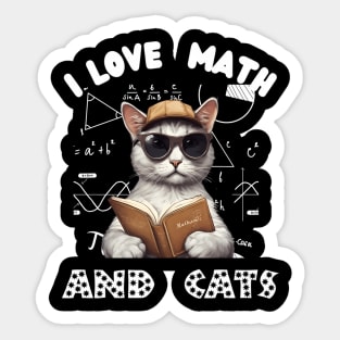 I Love Math And Cats Cat Math Math Sticker